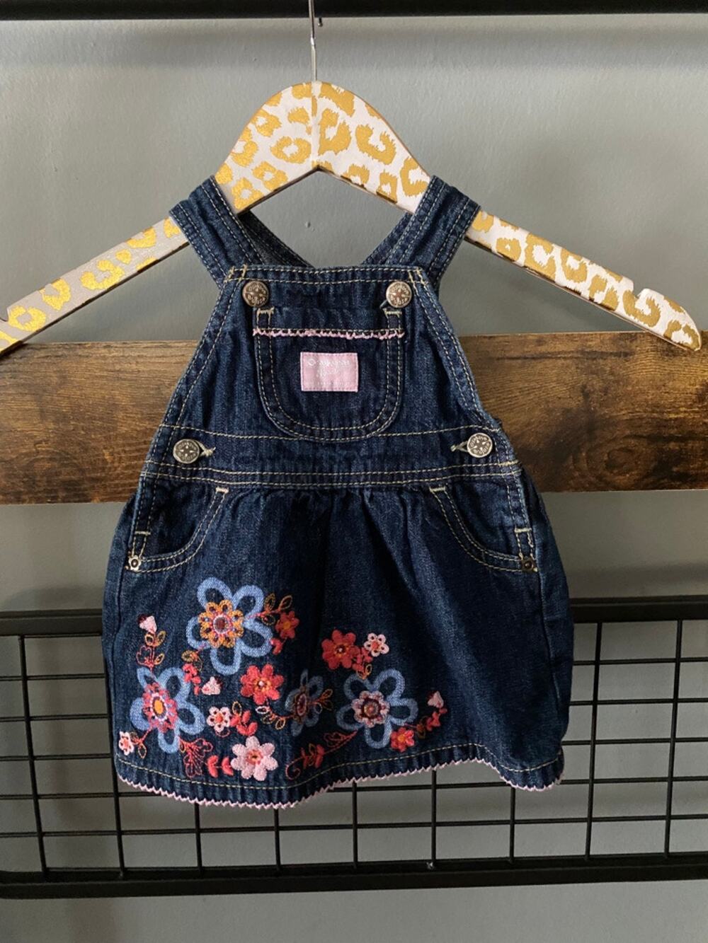OshKosh Denim Floral Dress | 6 Months